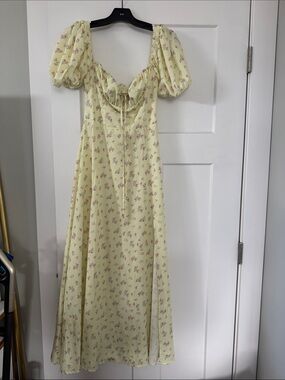 Floral yellow cottage style dress